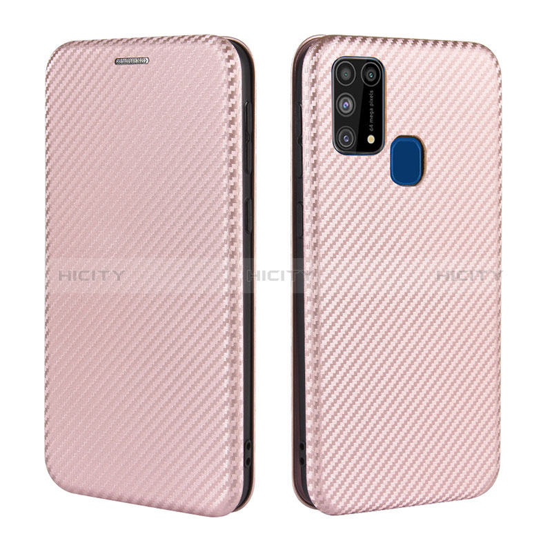 Coque Portefeuille Livre Cuir Etui Clapet L02Z pour Samsung Galaxy M31 Prime Edition Or Rose Plus