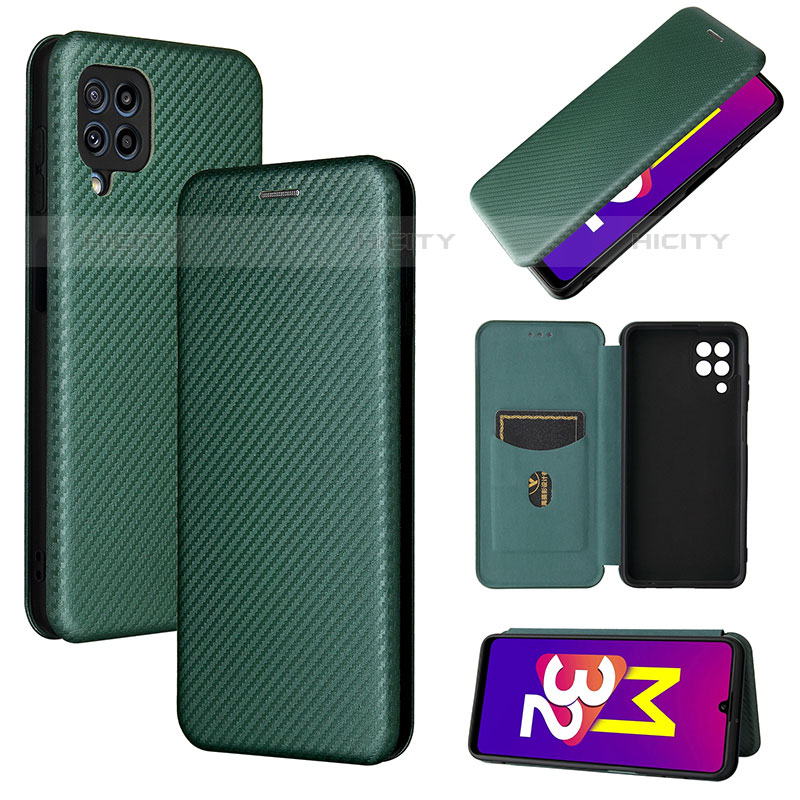 Coque Portefeuille Livre Cuir Etui Clapet L02Z pour Samsung Galaxy M32 4G Vert Plus