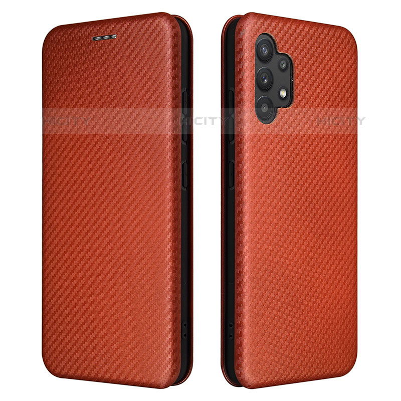 Coque Portefeuille Livre Cuir Etui Clapet L02Z pour Samsung Galaxy M32 5G Marron Plus