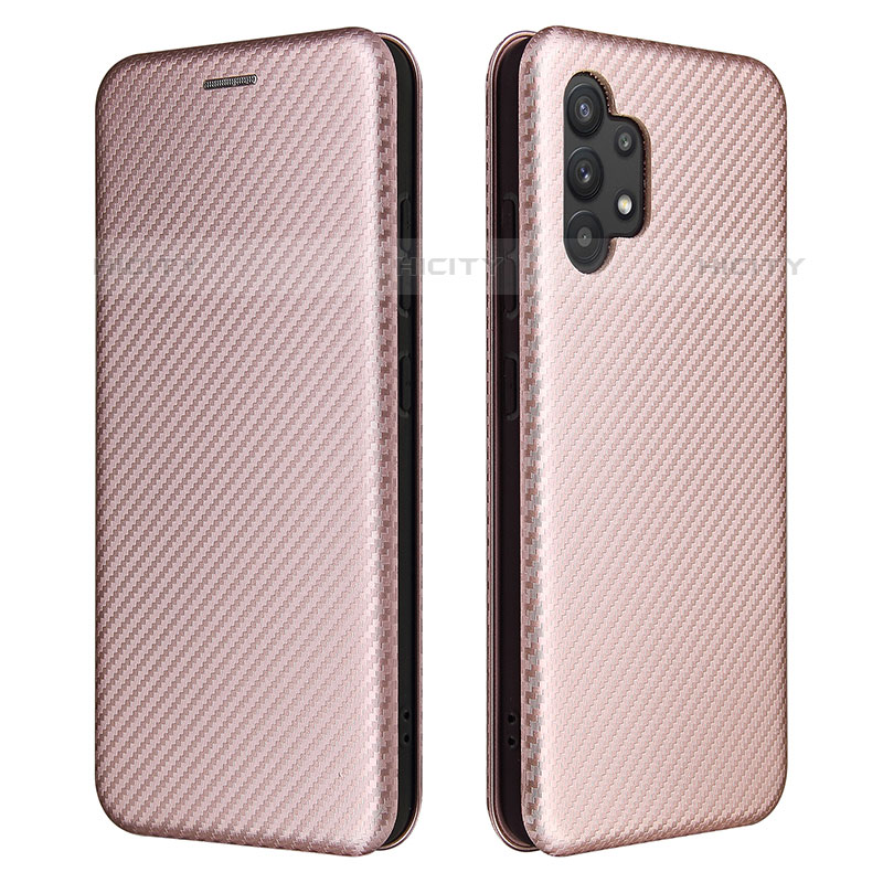 Coque Portefeuille Livre Cuir Etui Clapet L02Z pour Samsung Galaxy M32 5G Or Rose Plus