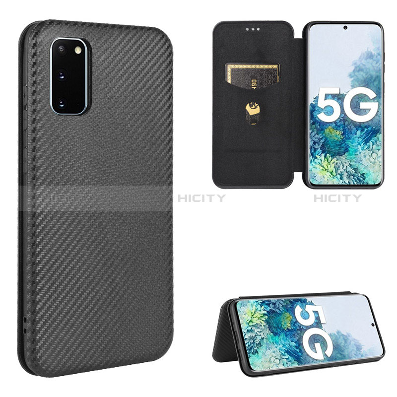 Coque Portefeuille Livre Cuir Etui Clapet L02Z pour Samsung Galaxy S20 FE (2022) 5G Noir Plus