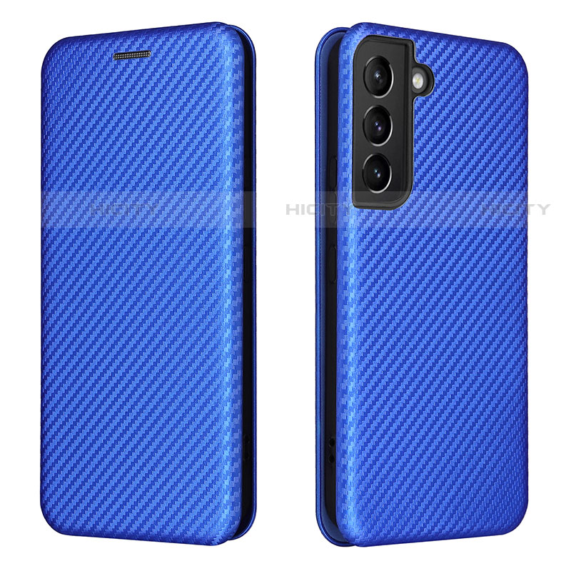 Coque Portefeuille Livre Cuir Etui Clapet L02Z pour Samsung Galaxy S23 5G Bleu Plus