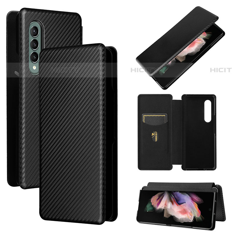 Coque Portefeuille Livre Cuir Etui Clapet L02Z pour Samsung Galaxy Z Fold4 5G Noir Plus