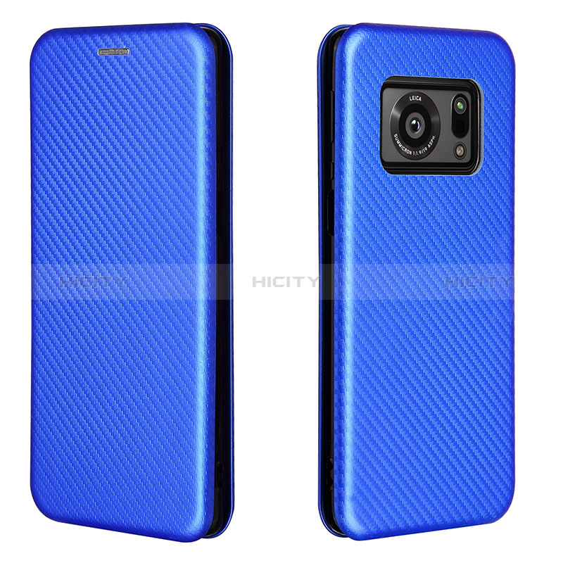 Coque Portefeuille Livre Cuir Etui Clapet L02Z pour Sharp Aquos R6 Bleu Plus