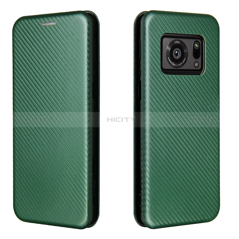 Coque Portefeuille Livre Cuir Etui Clapet L02Z pour Sharp Aquos R6 Vert Plus