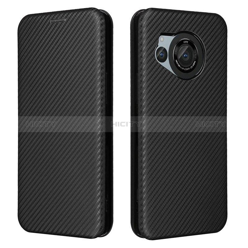 Coque Portefeuille Livre Cuir Etui Clapet L02Z pour Sharp Aquos R8 Noir Plus