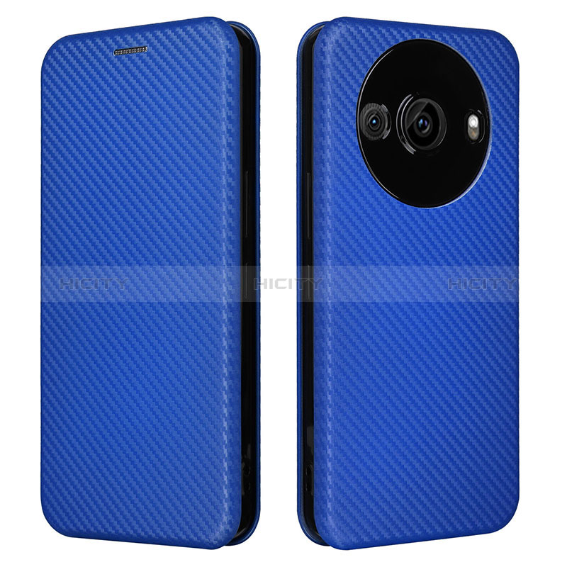 Coque Portefeuille Livre Cuir Etui Clapet L02Z pour Sharp Aquos R8s Pro Bleu Plus