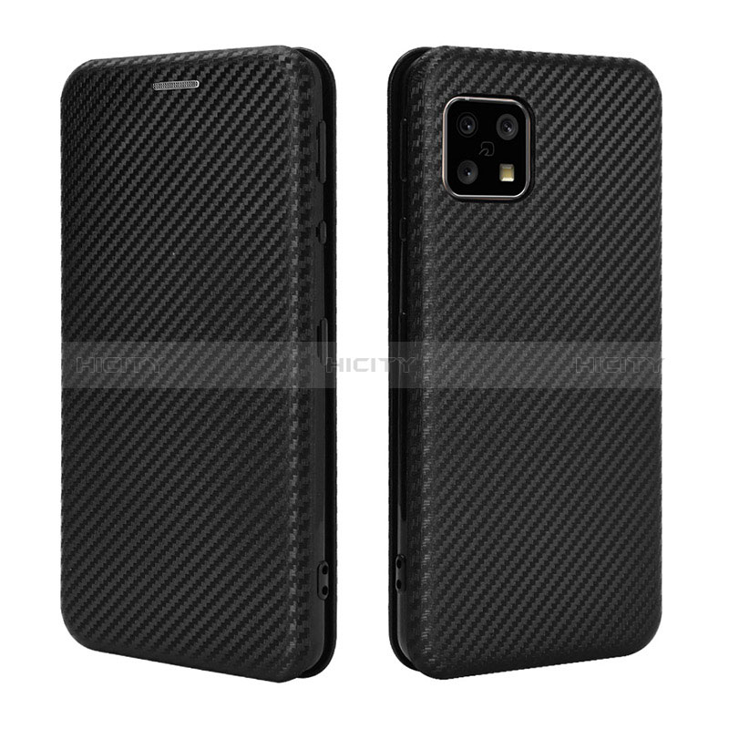 Coque Portefeuille Livre Cuir Etui Clapet L02Z pour Sharp Aquos Sense4 Basic Noir Plus