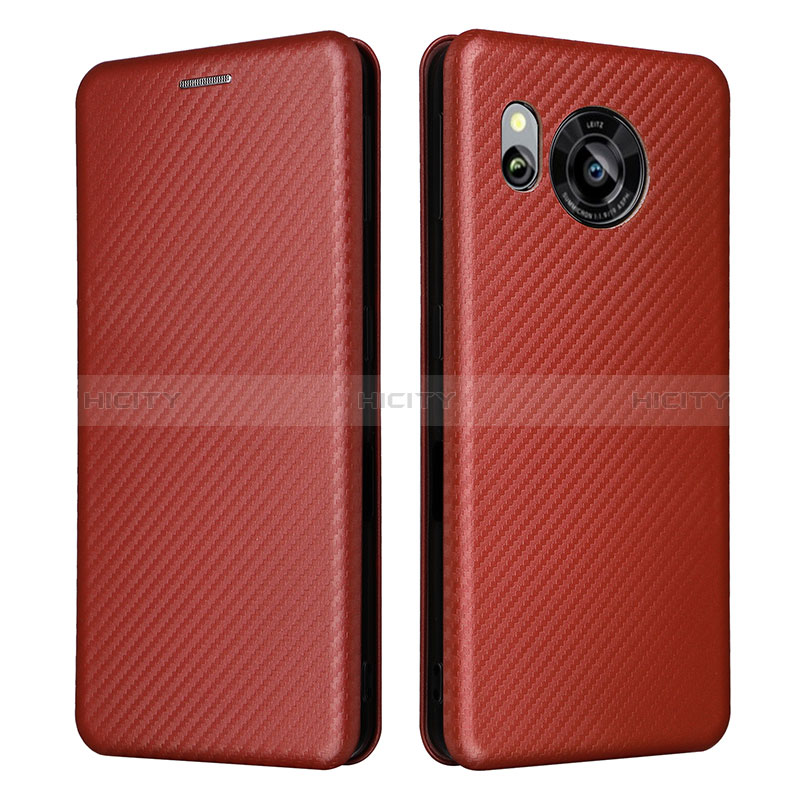 Coque Portefeuille Livre Cuir Etui Clapet L02Z pour Sharp Aquos Sense7 Marron Plus