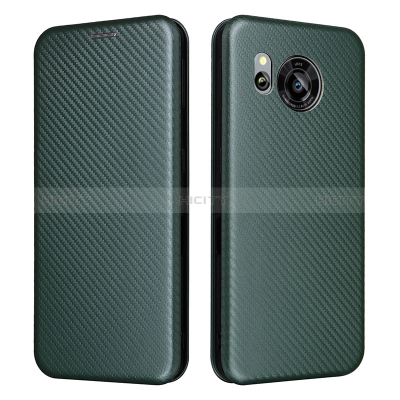 Coque Portefeuille Livre Cuir Etui Clapet L02Z pour Sharp Aquos Sense7 Plus Vert Plus