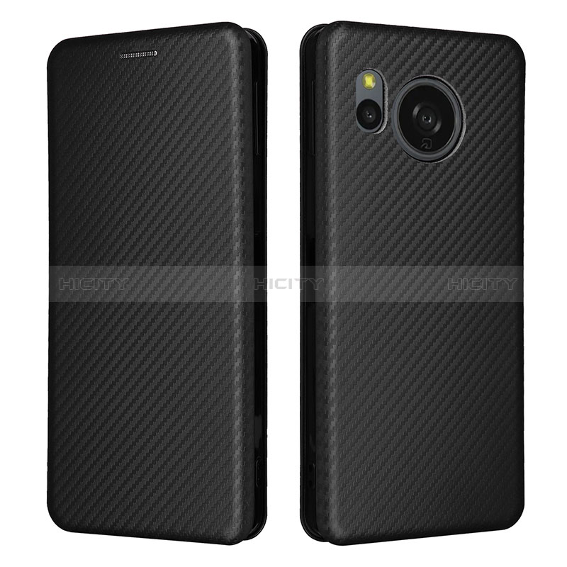 Coque Portefeuille Livre Cuir Etui Clapet L02Z pour Sharp Aquos Sense8 Noir Plus