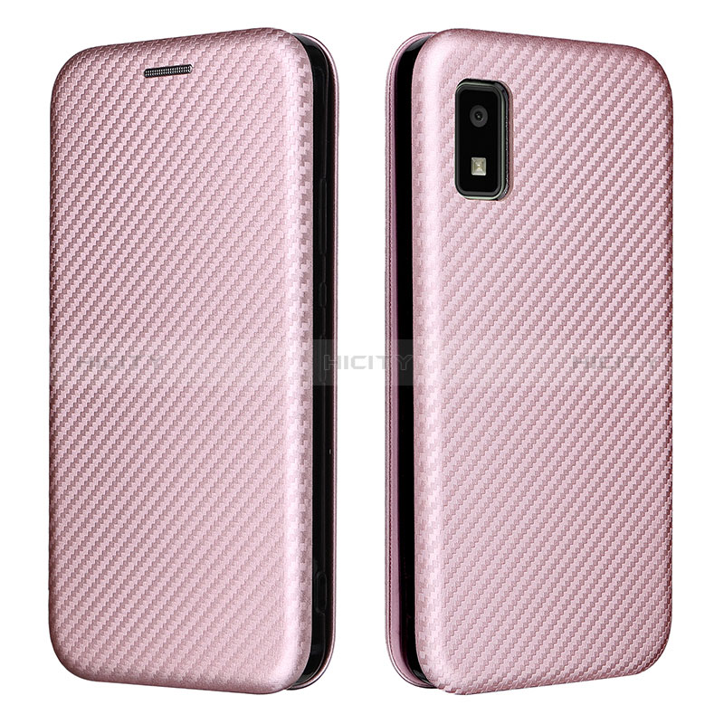 Coque Portefeuille Livre Cuir Etui Clapet L02Z pour Sharp Aquos wish Or Rose Plus