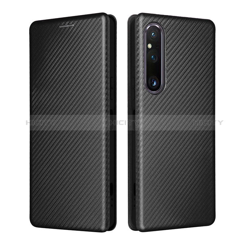 Coque Portefeuille Livre Cuir Etui Clapet L02Z pour Sony Xperia 1 V Noir Plus