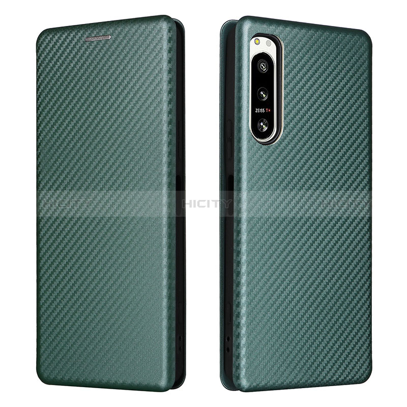 Coque Portefeuille Livre Cuir Etui Clapet L02Z pour Sony Xperia 5 IV Vert Plus