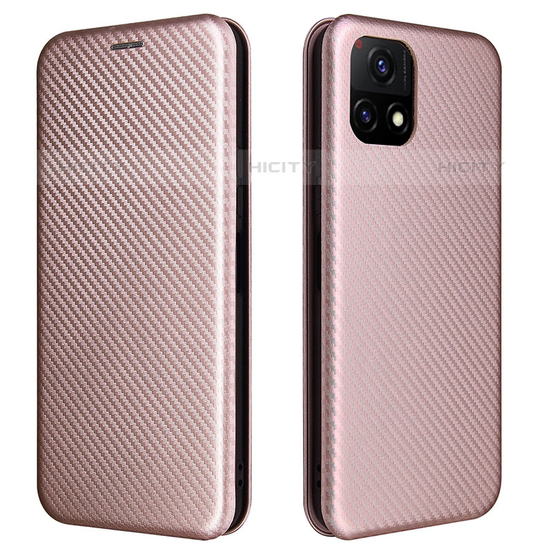 Coque Portefeuille Livre Cuir Etui Clapet L02Z pour Vivo iQOO U3 5G Or Rose Plus