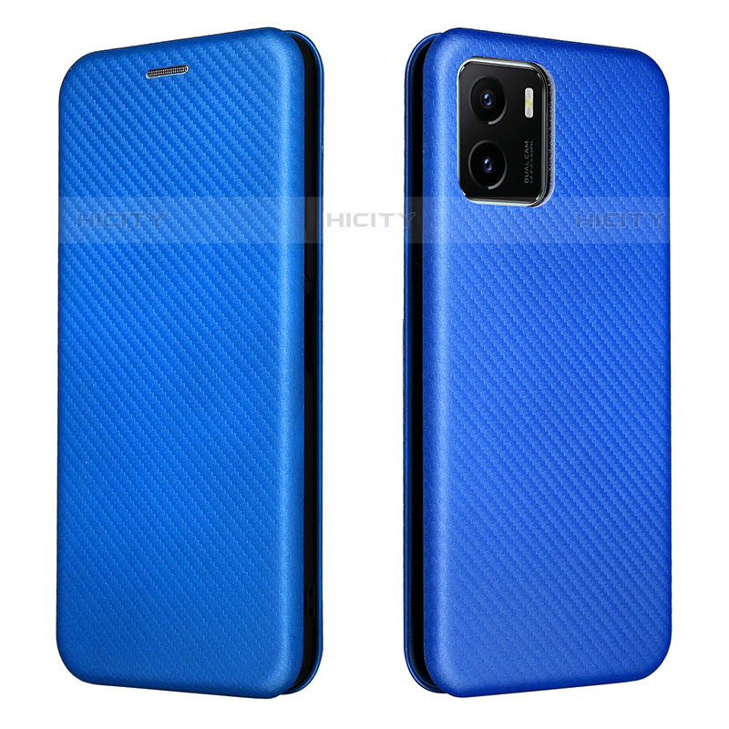 Coque Portefeuille Livre Cuir Etui Clapet L02Z pour Vivo iQOO U5x Bleu Plus