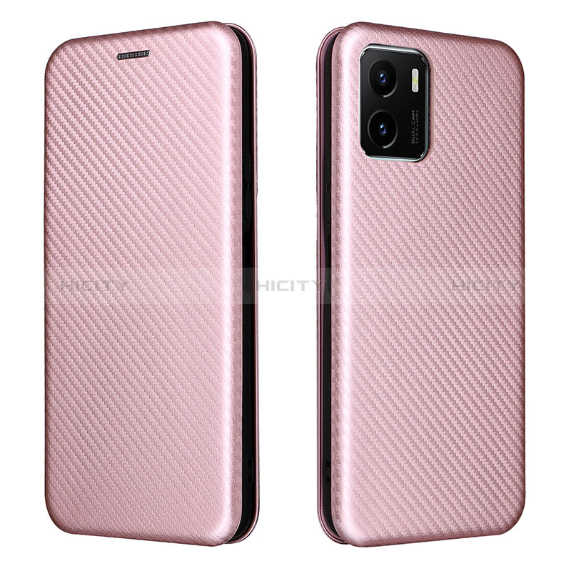 Coque Portefeuille Livre Cuir Etui Clapet L02Z pour Vivo Y01 Or Rose Plus