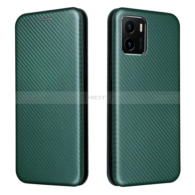 Coque Portefeuille Livre Cuir Etui Clapet L02Z pour Vivo Y10 t1 Vert Plus