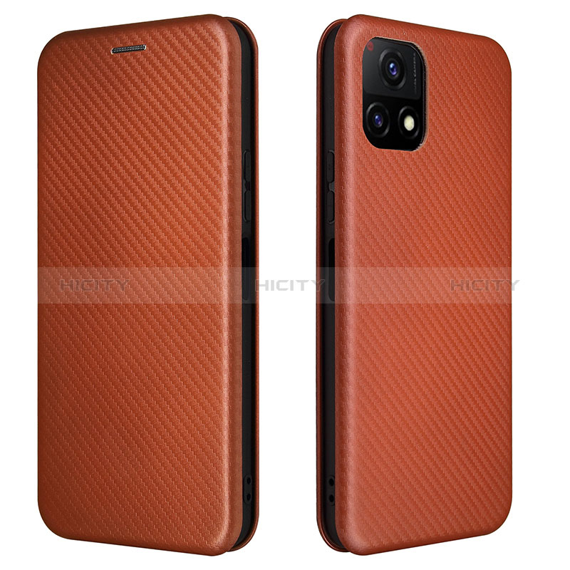 Coque Portefeuille Livre Cuir Etui Clapet L02Z pour Vivo Y31s 5G Marron Plus