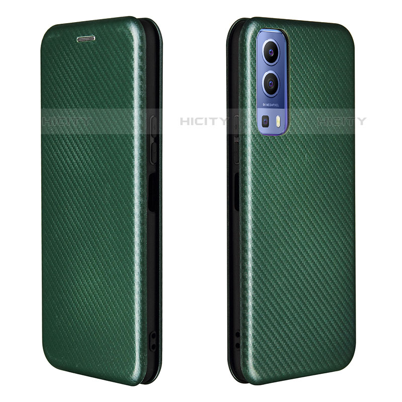 Coque Portefeuille Livre Cuir Etui Clapet L02Z pour Vivo Y52 5G Vert Plus