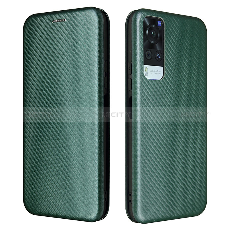 Coque Portefeuille Livre Cuir Etui Clapet L02Z pour Vivo Y53s NFC Vert Plus