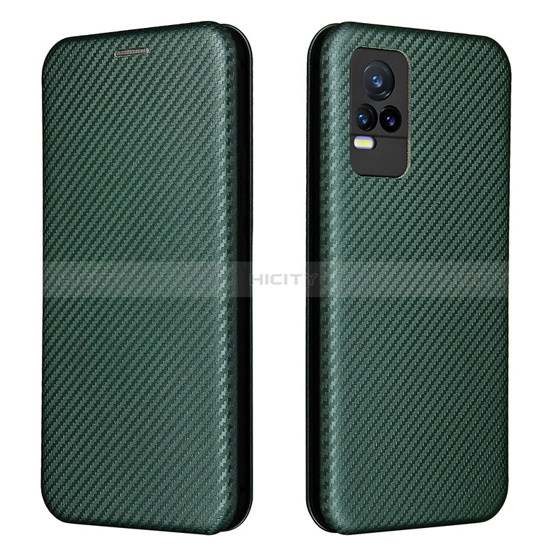 Coque Portefeuille Livre Cuir Etui Clapet L02Z pour Vivo Y73 (2021) Vert Plus