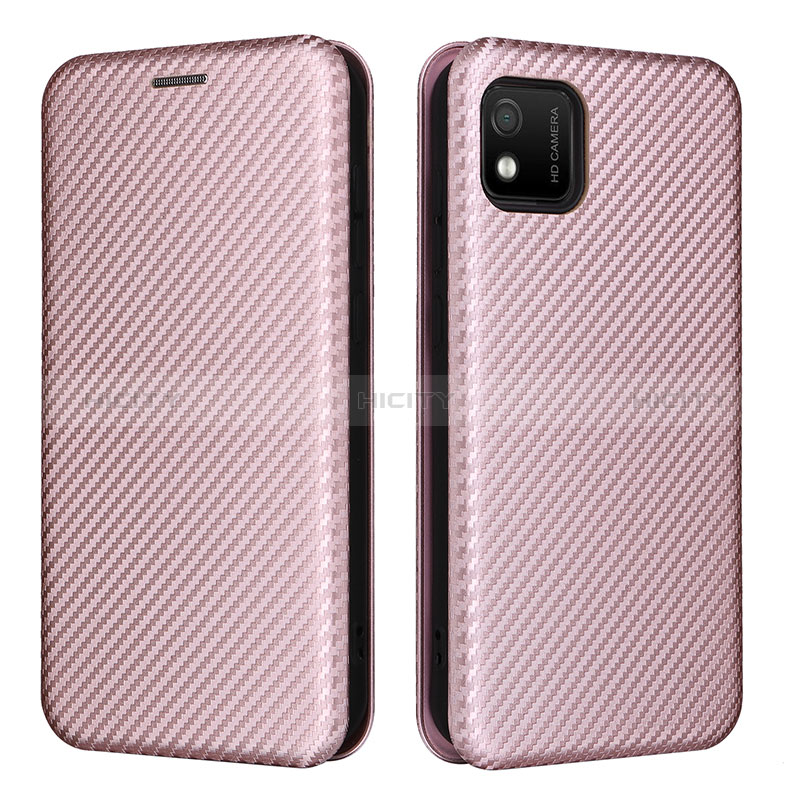 Coque Portefeuille Livre Cuir Etui Clapet L02Z pour Wiko Y52 Or Rose Plus