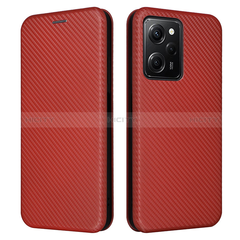 Coque Portefeuille Livre Cuir Etui Clapet L02Z pour Xiaomi Poco X5 Pro 5G Marron Plus