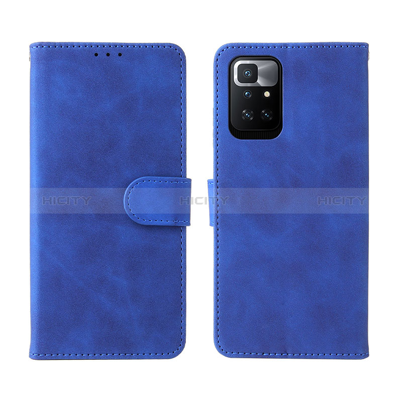 Coque Portefeuille Livre Cuir Etui Clapet L02Z pour Xiaomi Redmi 10 (2022) Bleu Plus