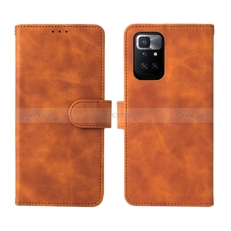 Coque Portefeuille Livre Cuir Etui Clapet L02Z pour Xiaomi Redmi 10 4G Marron Plus