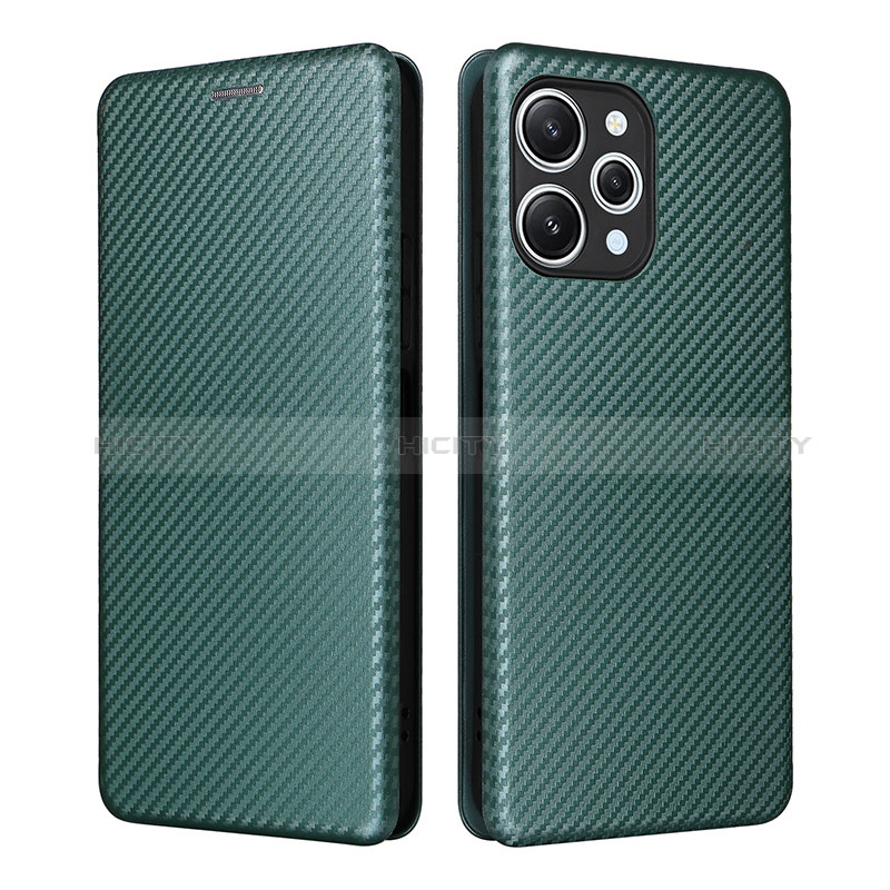 Coque Portefeuille Livre Cuir Etui Clapet L02Z pour Xiaomi Redmi 12 4G Vert Plus