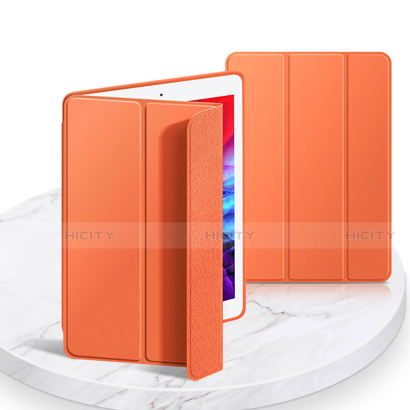 Coque Portefeuille Livre Cuir Etui Clapet L03 pour Apple iPad 10.2 (2019) Orange Plus