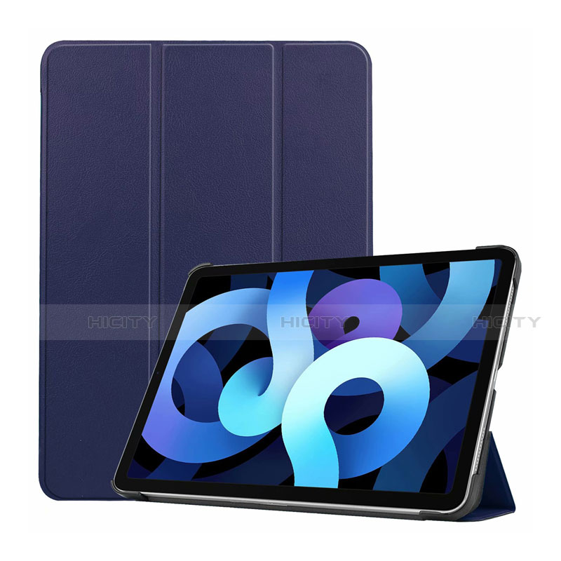 Coque Portefeuille Livre Cuir Etui Clapet L03 pour Apple iPad Air 4 10.9 (2020) Bleu Royal Plus