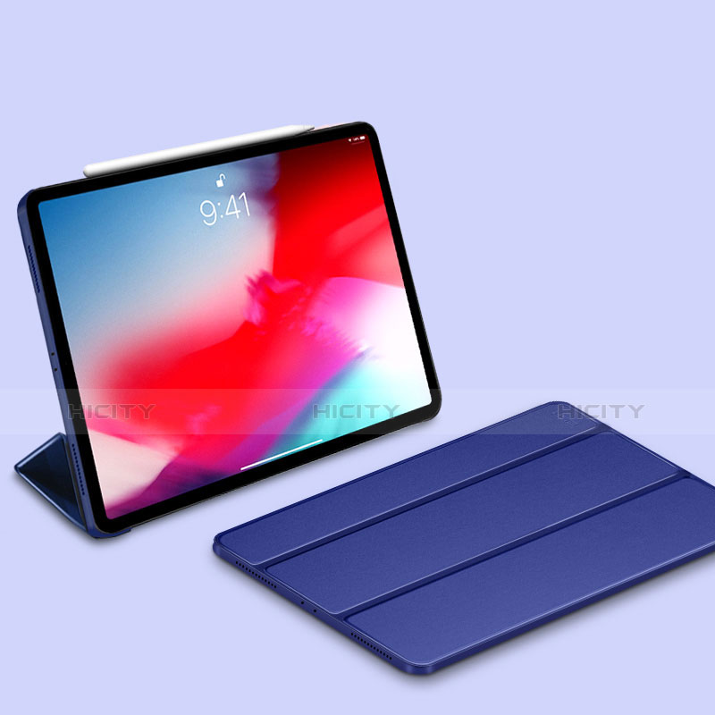 Coque Portefeuille Livre Cuir Etui Clapet L03 pour Apple iPad Pro 11 (2018) Bleu Plus