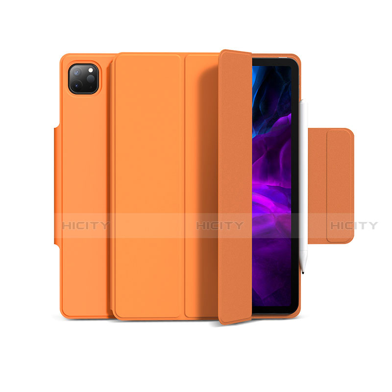 Coque Portefeuille Livre Cuir Etui Clapet L03 pour Apple iPad Pro 11 (2020) Orange Plus