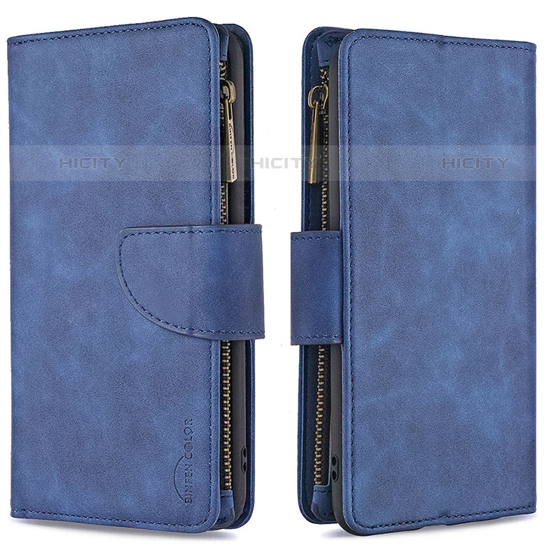 Coque Portefeuille Livre Cuir Etui Clapet L03 pour Apple iPhone 15 Pro Bleu Plus