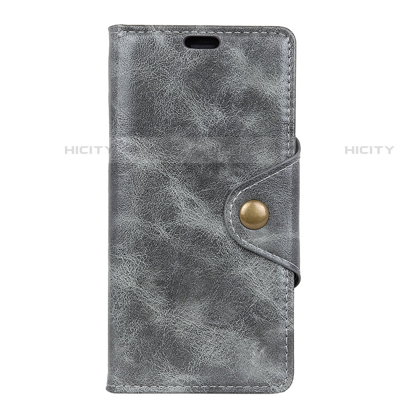 Coque Portefeuille Livre Cuir Etui Clapet L03 pour HTC Desire 12S Gris Plus