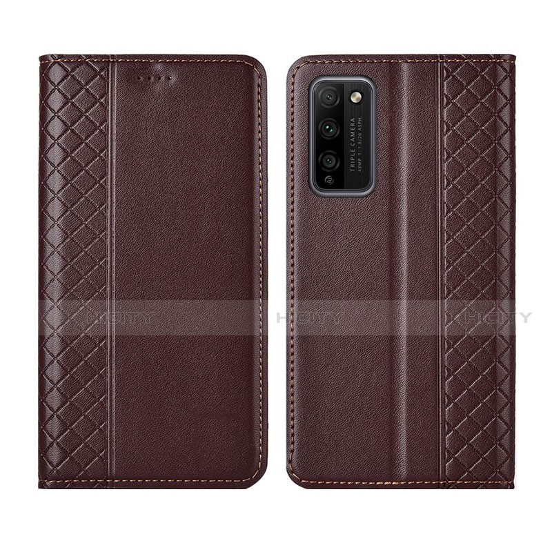 Coque Portefeuille Livre Cuir Etui Clapet L03 pour Huawei Honor 30 Lite 5G Marron Plus