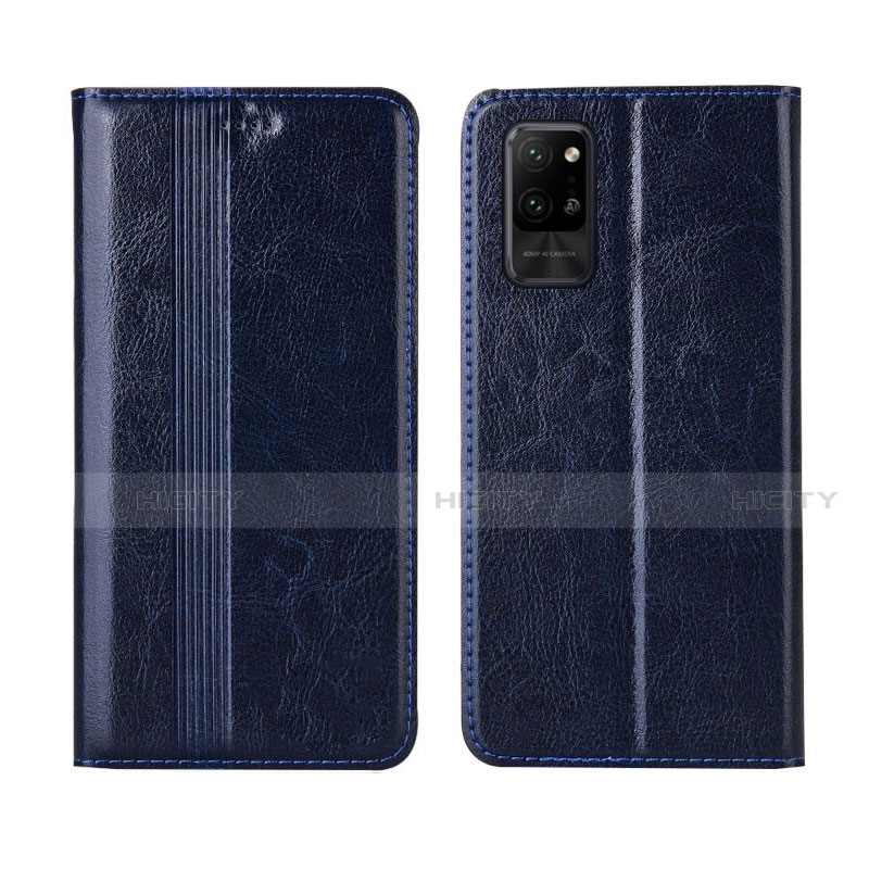 Coque Portefeuille Livre Cuir Etui Clapet L03 pour Huawei Honor Play4 Pro 5G Bleu Plus