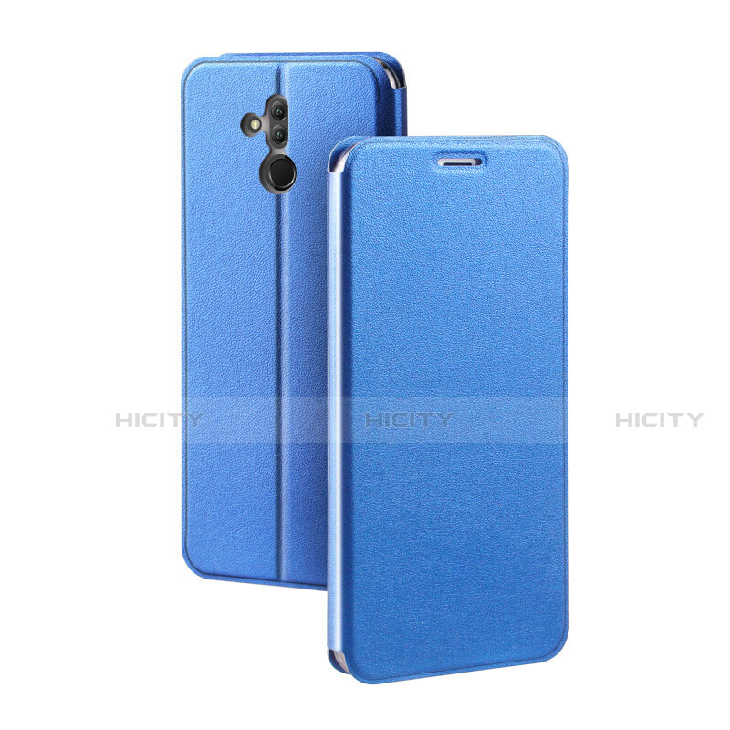 Coque Portefeuille Livre Cuir Etui Clapet L03 pour Huawei Mate 20 Lite Bleu Plus