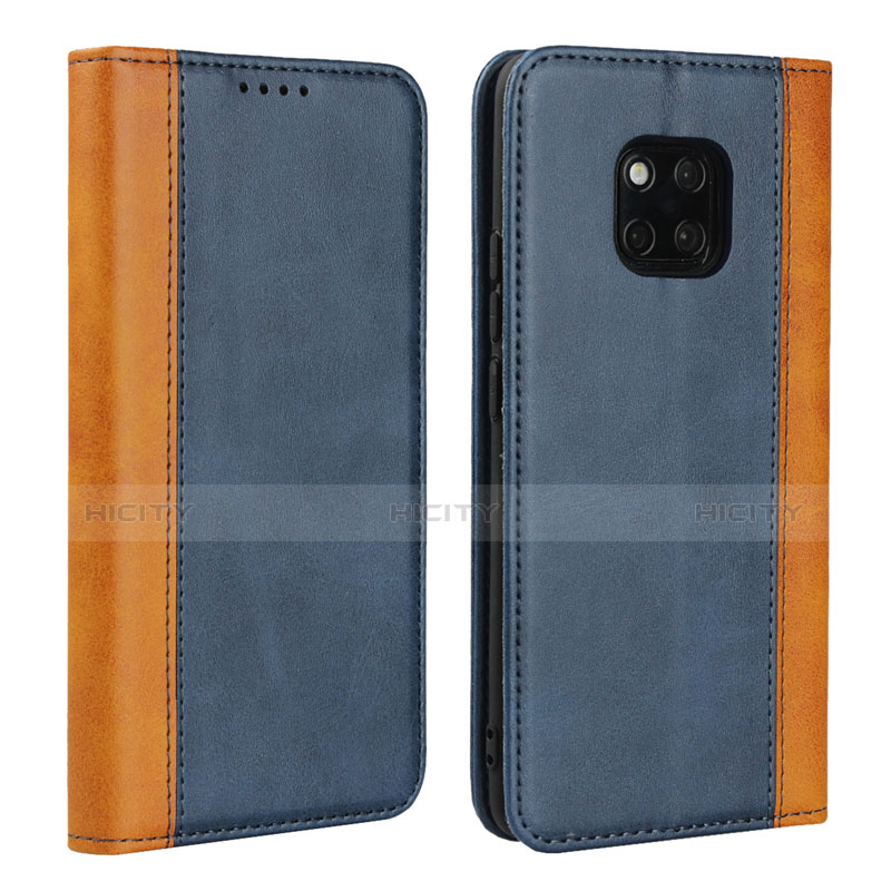 Coque Portefeuille Livre Cuir Etui Clapet L03 pour Huawei Mate 20 Pro Bleu Plus