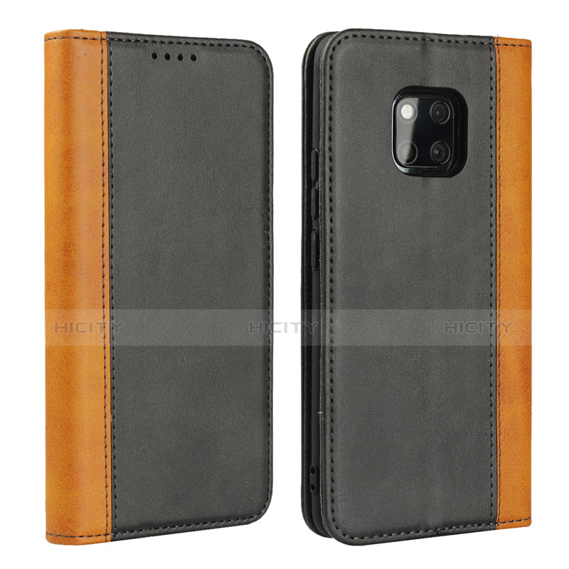 Coque Portefeuille Livre Cuir Etui Clapet L03 pour Huawei Mate 20 Pro Gris Plus