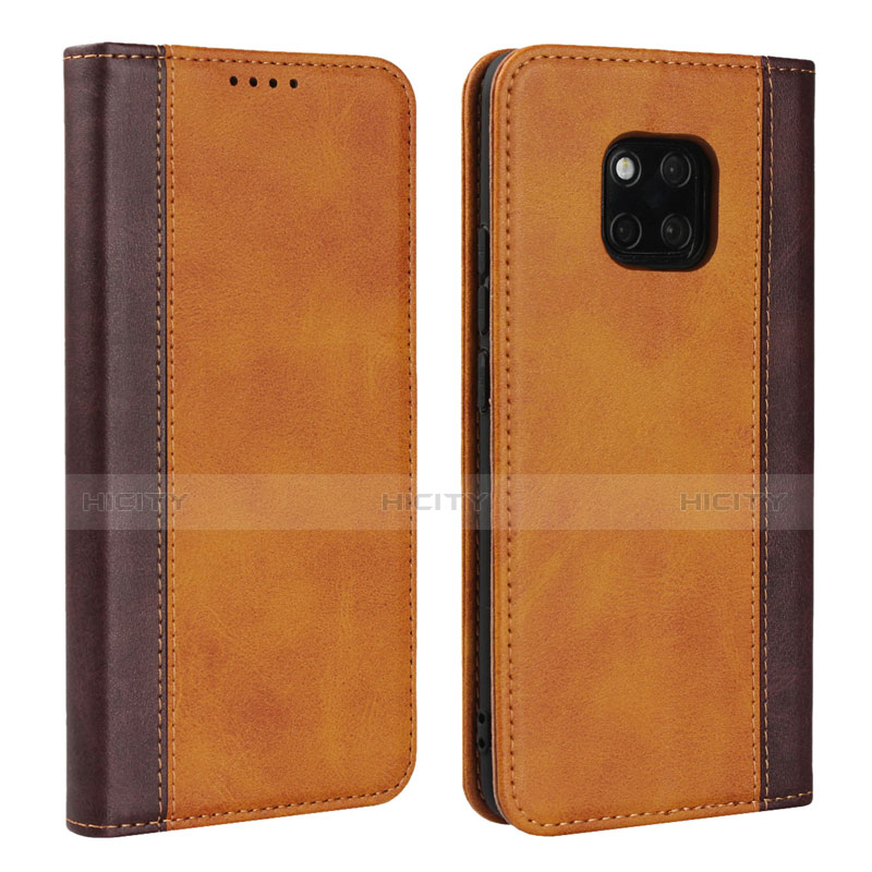 Coque Portefeuille Livre Cuir Etui Clapet L03 pour Huawei Mate 20 Pro Orange Plus