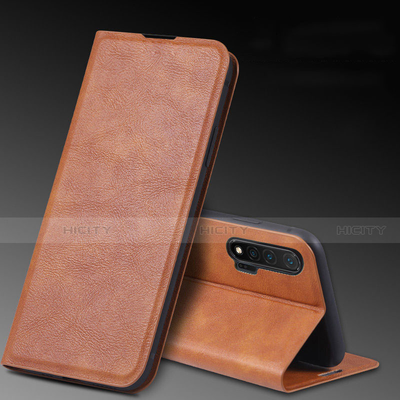 Coque Portefeuille Livre Cuir Etui Clapet L03 pour Huawei Nova 6 5G Marron Plus