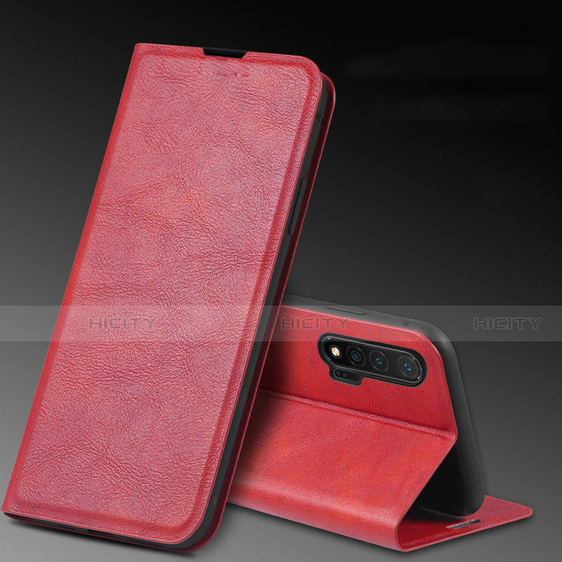 Coque Portefeuille Livre Cuir Etui Clapet L03 pour Huawei Nova 6 5G Rouge Plus