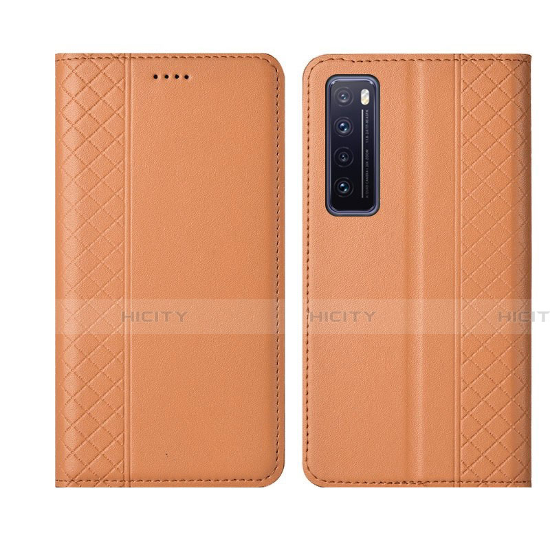 Coque Portefeuille Livre Cuir Etui Clapet L03 pour Huawei Nova 7 5G Orange Plus