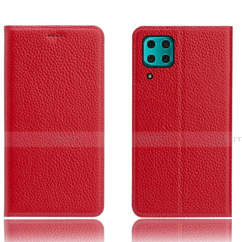 Coque Portefeuille Livre Cuir Etui Clapet L03 pour Huawei Nova 7i Rouge Plus