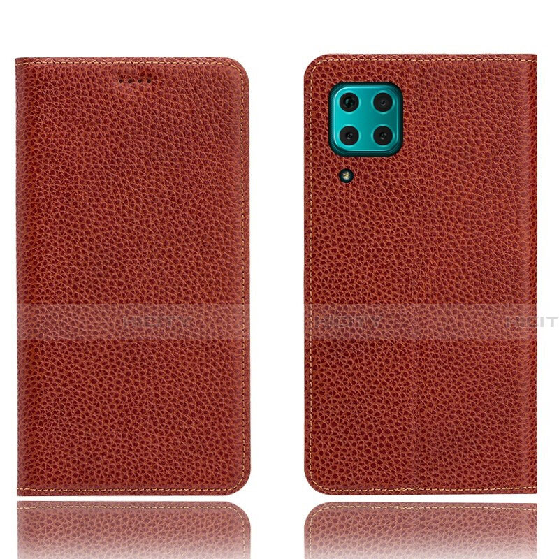 Coque Portefeuille Livre Cuir Etui Clapet L03 pour Huawei Nova 7i Vin Rouge Plus