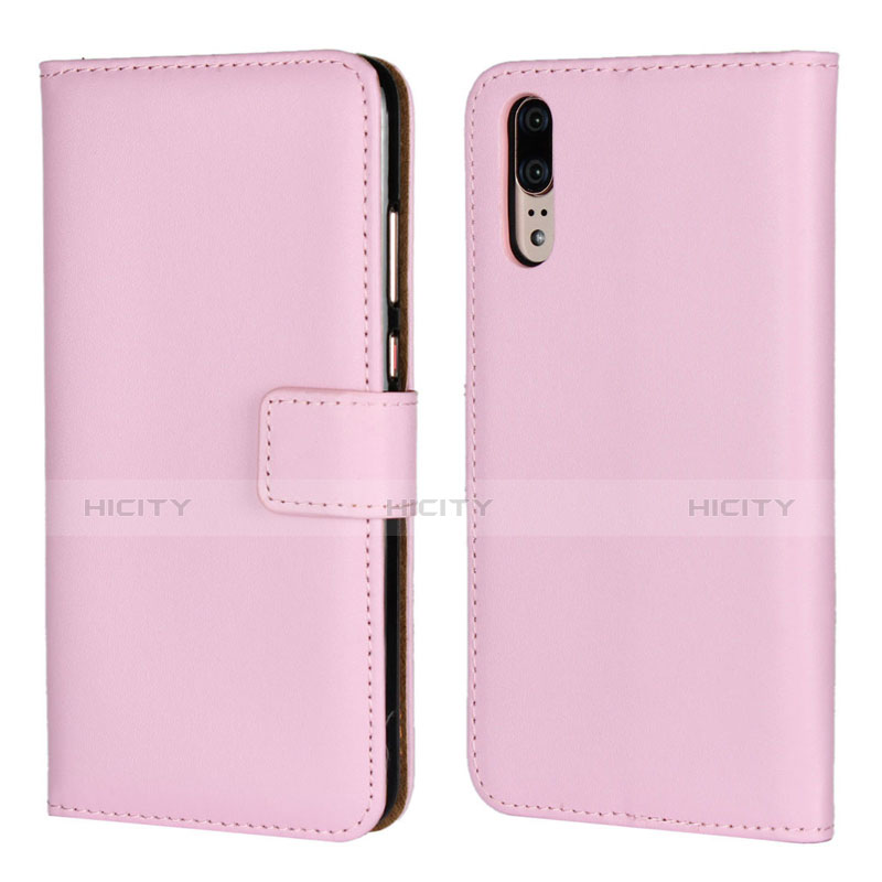 Coque Portefeuille Livre Cuir Etui Clapet L03 pour Huawei P20 Rose Plus