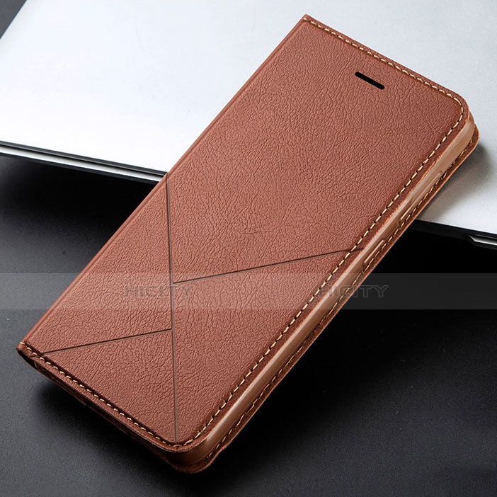 Coque Portefeuille Livre Cuir Etui Clapet L03 pour Huawei Y9 Prime (2019) Marron Plus